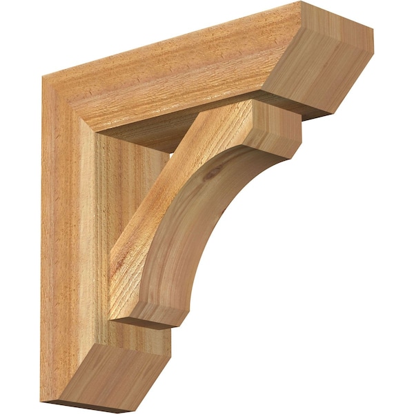 Ekena Millwork Legacy Slat Rough Sawn Bracket w/ Offset Brace, Western Red Cedar, 6"W x 18"D x 18"H BKT0604X18X18LEC06RWR - main